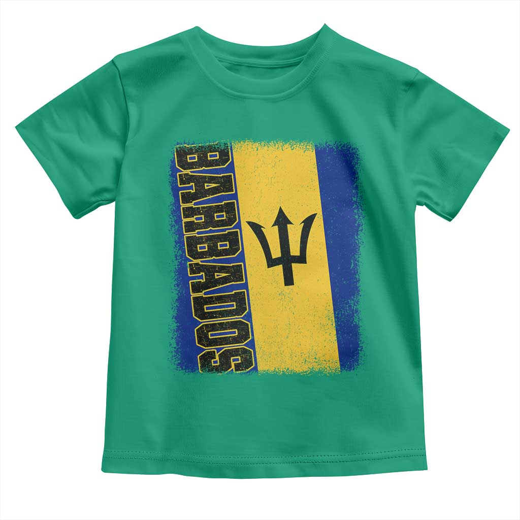 Vintage Barbados Flag Toddler T Shirt Distressed Patriotic Caribbean Island Barbadian Pride Heritage Gift TS10 Irish Green Print Your Wear