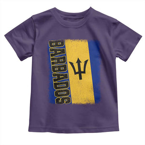 Vintage Barbados Flag Toddler T Shirt Distressed Patriotic Caribbean Island Barbadian Pride Heritage Gift TS10 Purple Print Your Wear