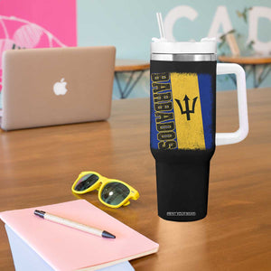 Vintage Barbados Flag Tumbler With Handle Distressed Patriotic Caribbean Island Barbadian Pride Heritage Gift TS10 Print Your Wear