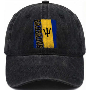 Vintage Barbados Flag Washed Cotton Baseball Cap Distressed Patriotic Caribbean Island Barbadian Pride Heritage Gift TS10 Print Your Wear