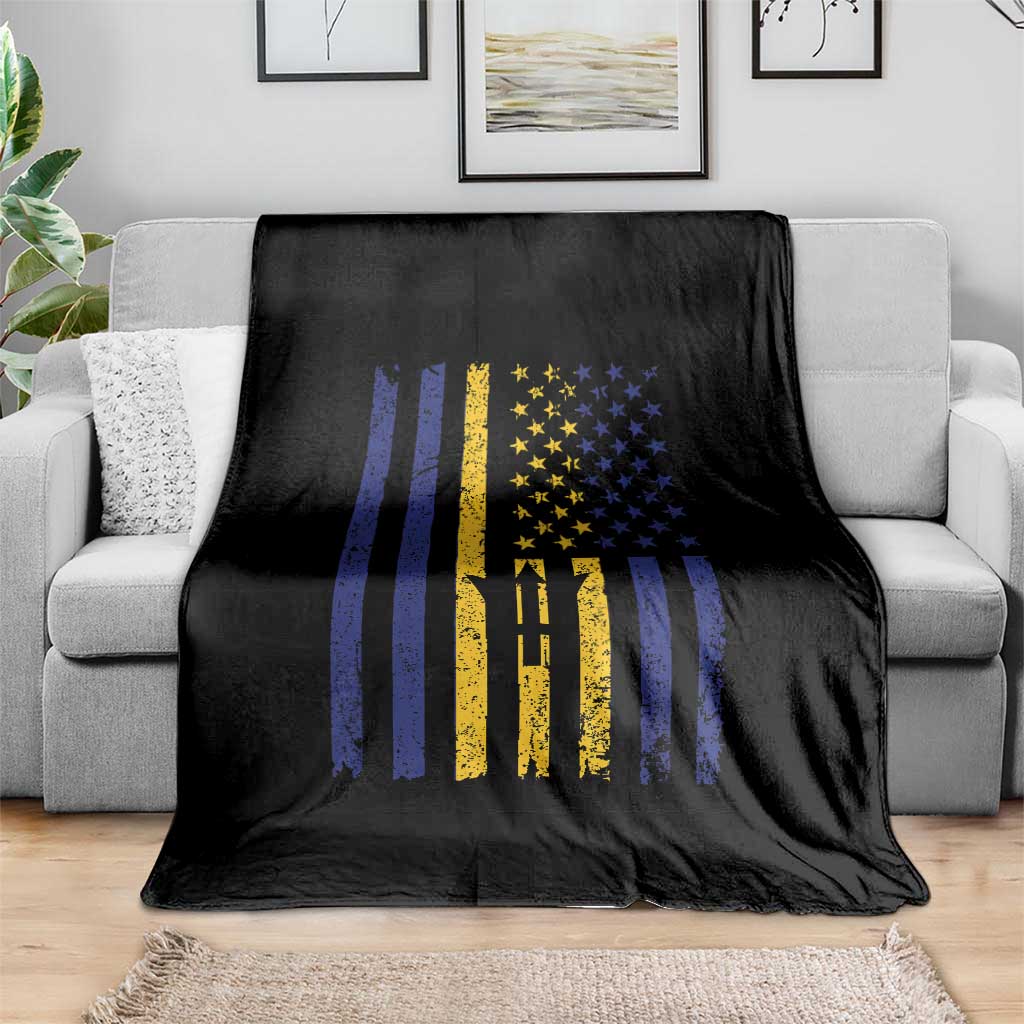 Barbados American Flag Throw Blanket Distressed Barbadian Pride Patriotic Heritage Gift TS10 Print Your Wear