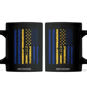 Barbados American Flag Coffee Mug Distressed Barbadian Pride Patriotic Heritage Gift TS10 Black Print Your Wear