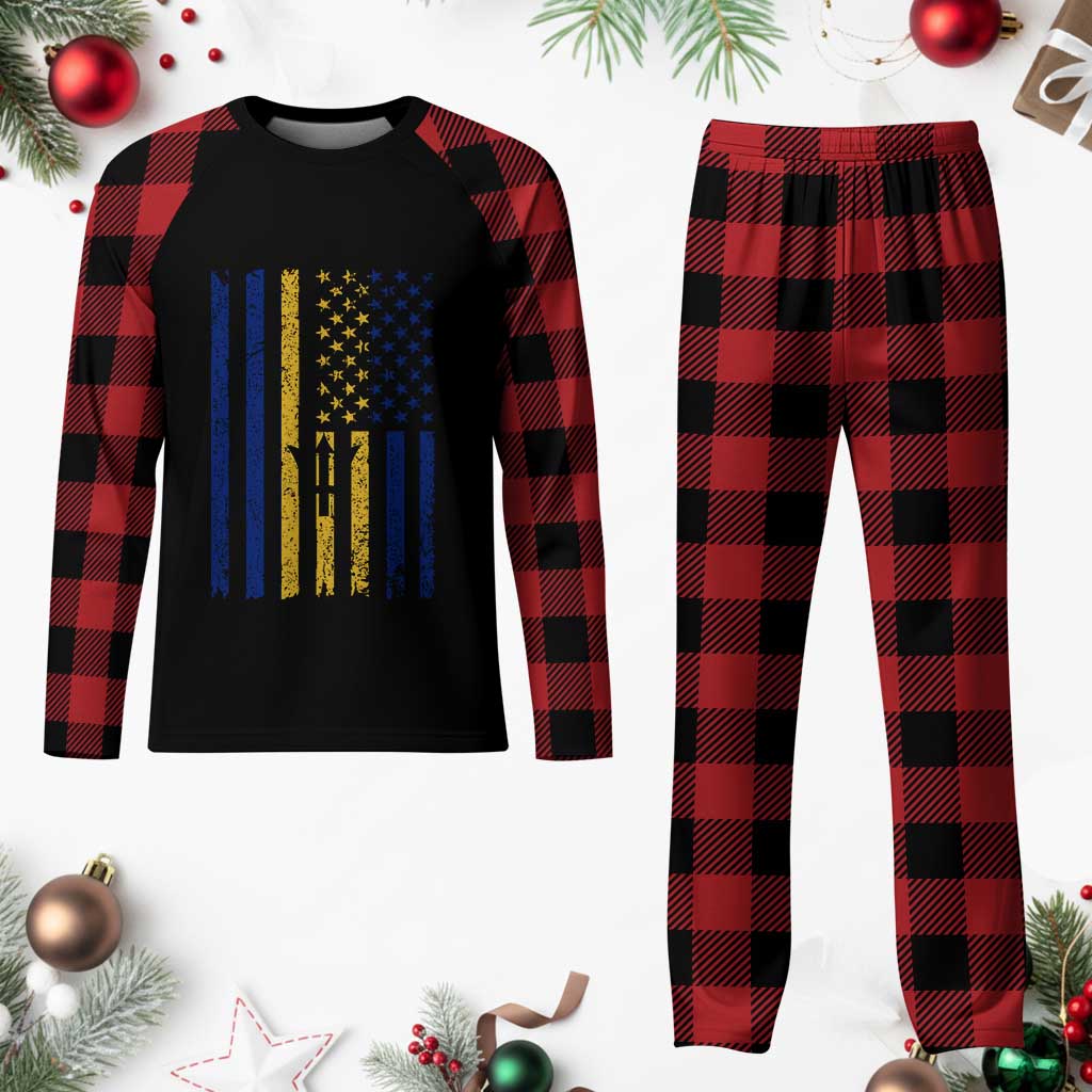 Barbados American Flag Plaid Pajama Set Distressed Barbadian Pride Patriotic Heritage Gift TS10 Buffalo Plaid Print Your Wear