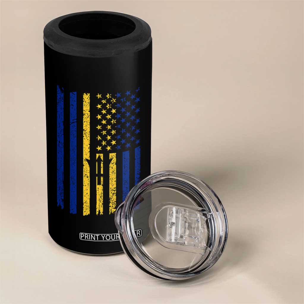 Barbados American Flag 4 in 1 Can Cooler Tumbler Distressed Barbadian Pride Patriotic Heritage Gift TS10 Print Your Wear
