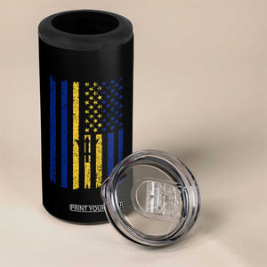 Barbados American Flag 4 in 1 Can Cooler Tumbler Distressed Barbadian Pride Patriotic Heritage Gift TS10 Print Your Wear