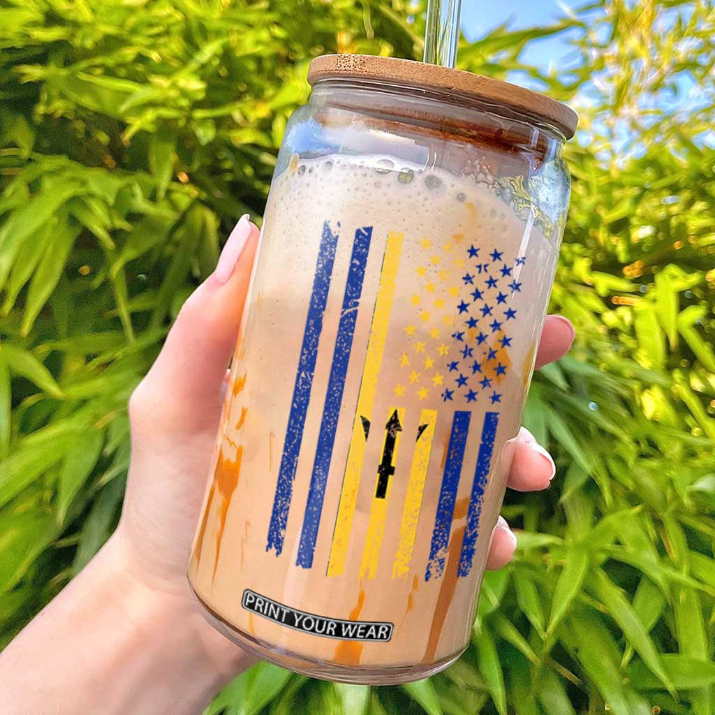 Barbados American Flag Glass Can Distressed Barbadian Pride Patriotic Heritage Gift TS10 Black Print Your Wear