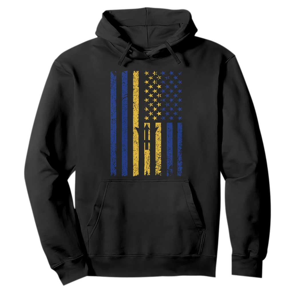 Barbados American Flag Hoodie Distressed Barbadian Pride Patriotic Heritage Gift TS10 Black Print Your Wear