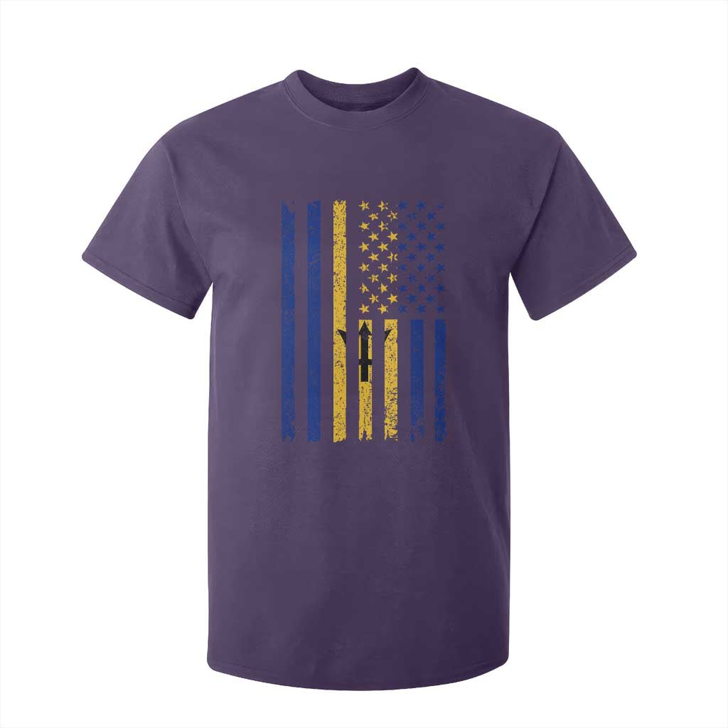 Barbados American Flag T Shirt For Kid Distressed Barbadian Pride Patriotic Heritage Gift TS10 Print Your Wear