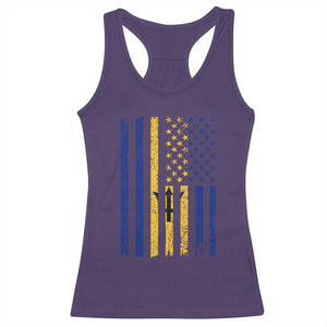 Barbados American Flag Racerback Tank Top Distressed Barbadian Pride Patriotic Heritage Gift TS10 Purple Print Your Wear