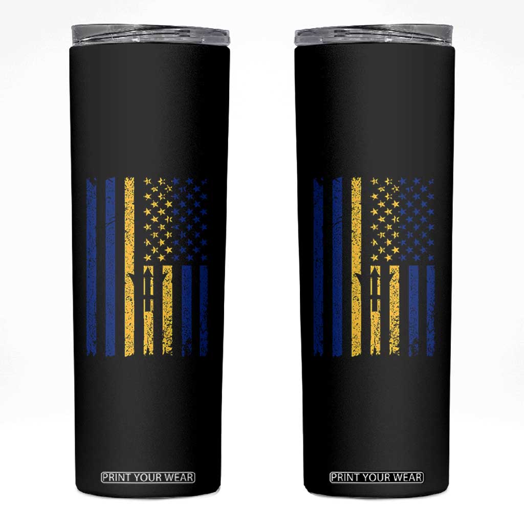 Barbados American Flag Skinny Tumbler Distressed Barbadian Pride Patriotic Heritage Gift TS10 Black Print Your Wear