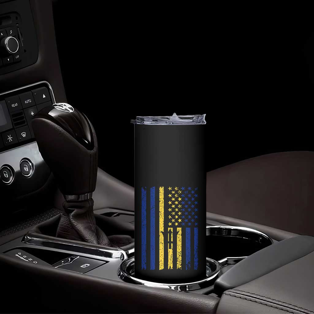 Barbados American Flag Skinny Tumbler Distressed Barbadian Pride Patriotic Heritage Gift TS10 Print Your Wear