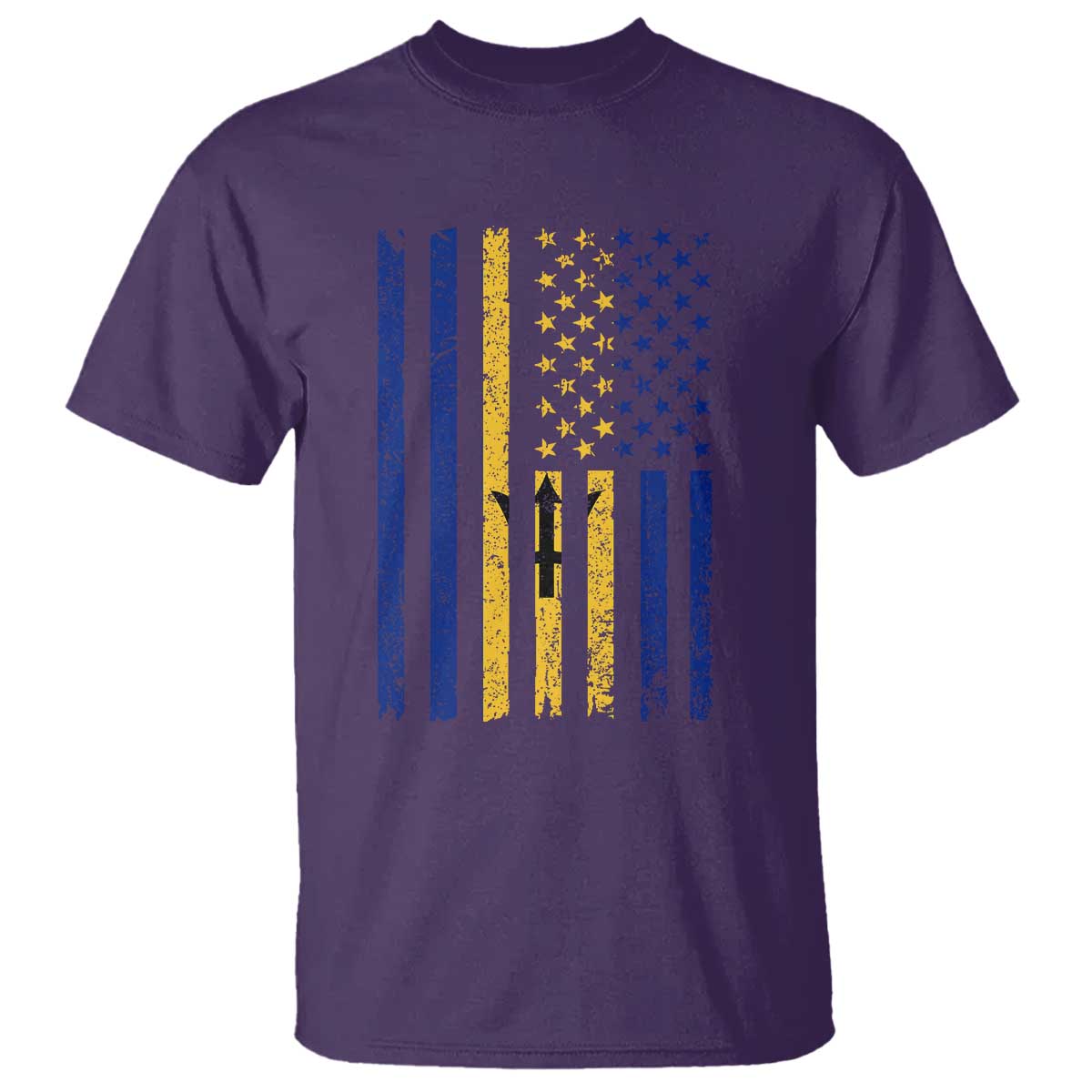 Barbados American Flag T Shirt Distressed Barbadian Pride Patriotic Heritage Gift TS10 Print Your Wear
