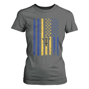 Barbados American Flag T Shirt For Women Distressed Barbadian Pride Patriotic Heritage Gift TS10 Dark Heather Print Your Wear
