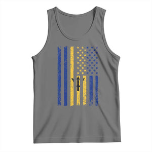 Barbados American Flag Tank Top Distressed Barbadian Pride Patriotic Heritage Gift TS10 Black Heather Print Your Wear