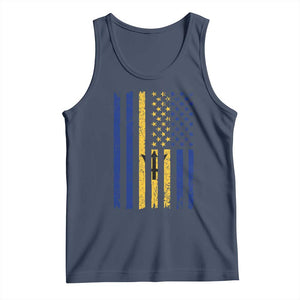 Barbados American Flag Tank Top Distressed Barbadian Pride Patriotic Heritage Gift TS10 Navy Print Your Wear