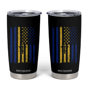Barbados American Flag Tumbler Cup Distressed Barbadian Pride Patriotic Heritage Gift TS10 Black Print Your Wear