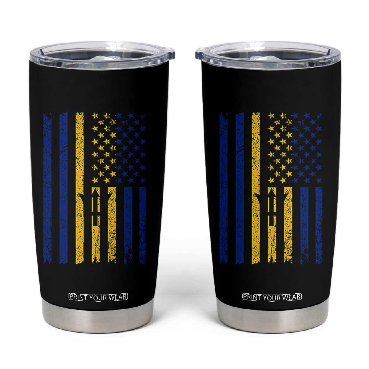 Barbados American Flag Tumbler Cup Distressed Barbadian Pride Patriotic Heritage Gift TS10 Black Print Your Wear