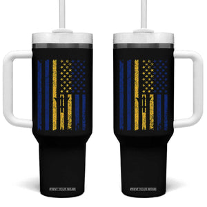 Barbados American Flag Tumbler With Handle Distressed Barbadian Pride Patriotic Heritage Gift TS10 One Size: 40 oz Black Print Your Wear
