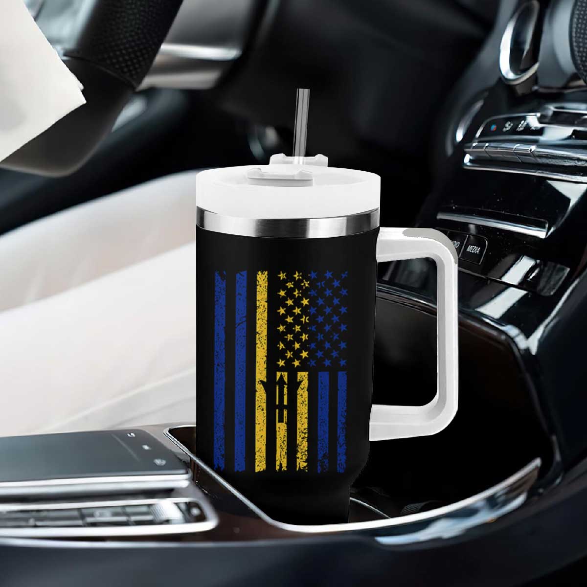 Barbados American Flag Tumbler With Handle Distressed Barbadian Pride Patriotic Heritage Gift TS10 Print Your Wear