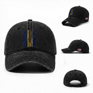 Barbados American Flag Washed Cotton Baseball Cap Distressed Barbadian Pride Patriotic Heritage Gift TS10 Washed Cap Universal Fit Black Print Your Wear