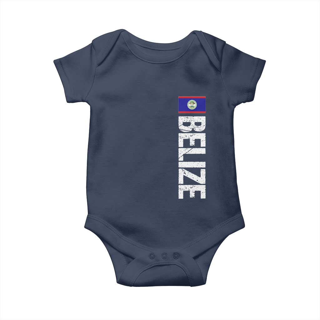 Belize Flag Baby Onesie Distressed Central American Pride Heritage Gift TS10 Navy Print Your Wear