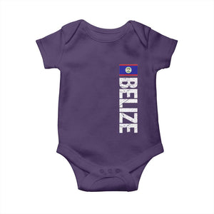 Belize Flag Baby Onesie Distressed Central American Pride Heritage Gift TS10 Purple Print Your Wear