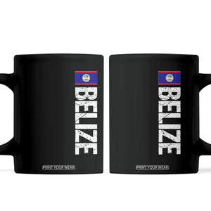 Belize Flag Coffee Mug Distressed Central American Pride Heritage Gift TS10 Black Print Your Wear