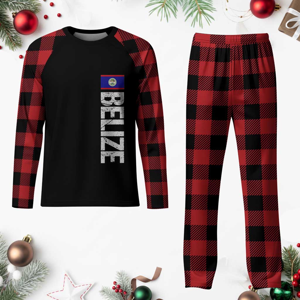 Belize Flag Plaid Pajama Set Distressed Central American Pride Heritage Gift TS10 Buffalo Plaid Print Your Wear