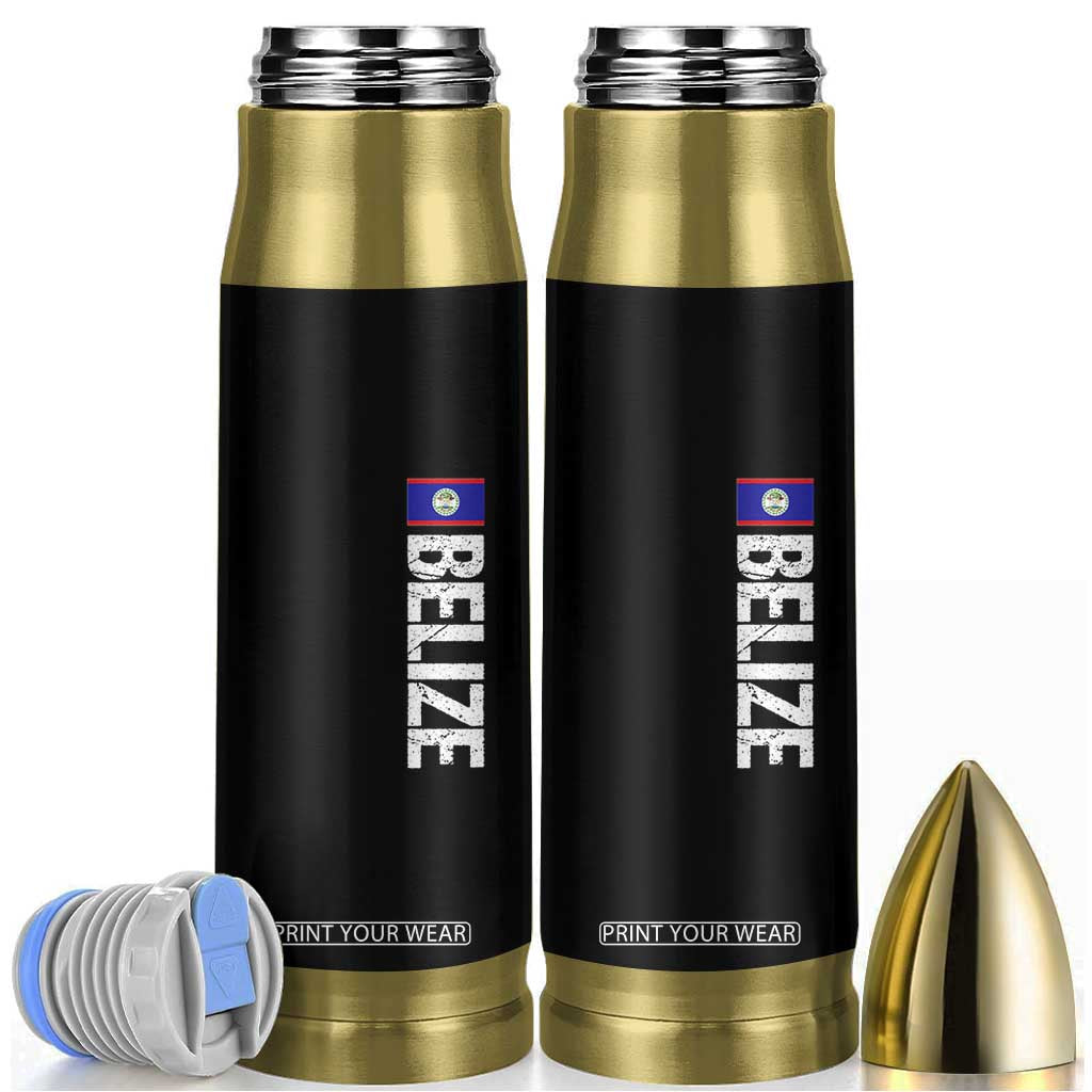 Belize Flag Bullet Tumbler Distressed Central American Pride Heritage Gift TS10 Black Print Your Wear