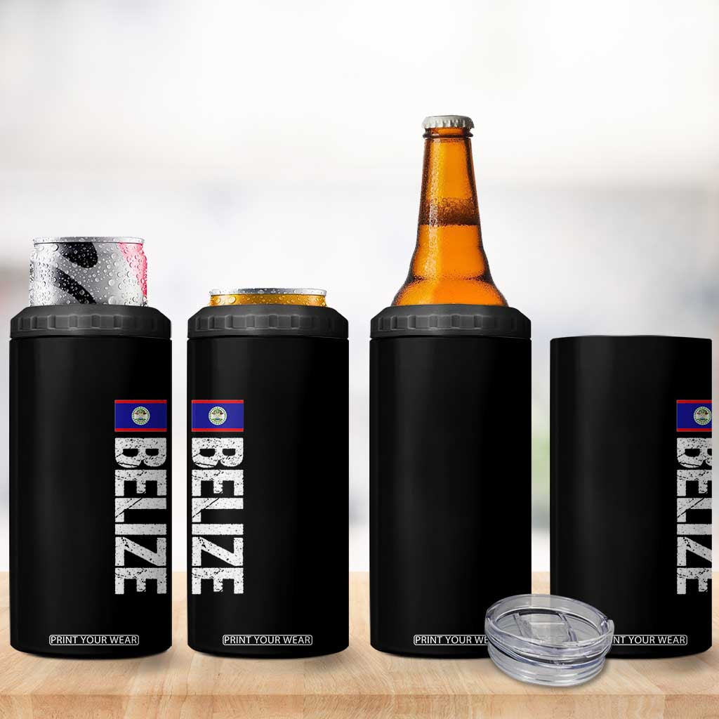 Belize Flag 4 in 1 Can Cooler Tumbler Distressed Central American Pride Heritage Gift TS10 Print Your Wear