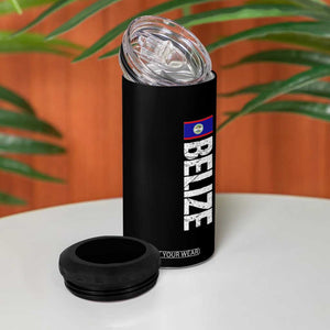 Belize Flag 4 in 1 Can Cooler Tumbler Distressed Central American Pride Heritage Gift TS10 Print Your Wear