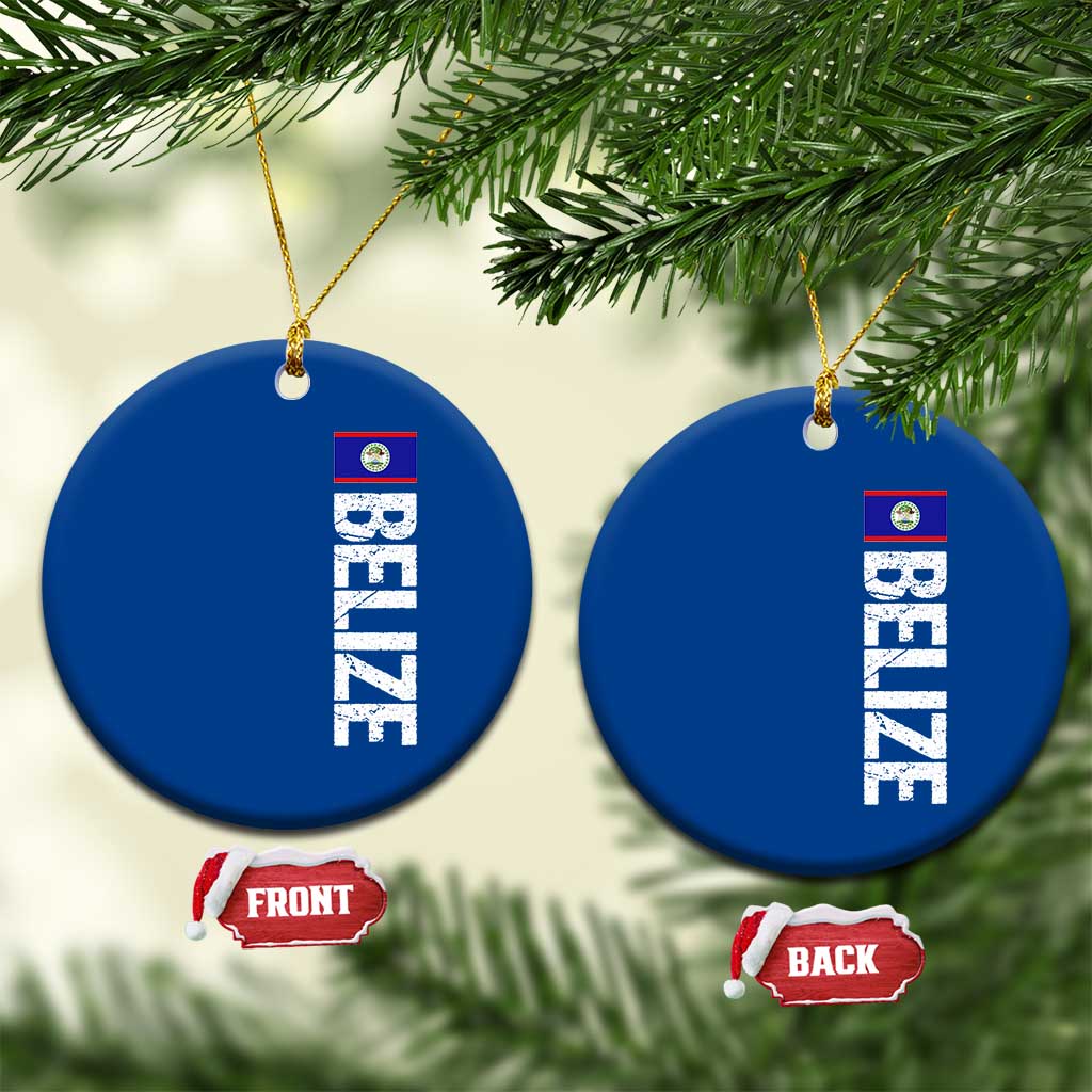 Belize Flag Ceramic Ornament Distressed Central American Pride Heritage Gift TS10 1pc Blue Print Your Wear