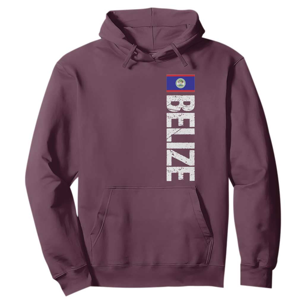 Belize Flag Hoodie Distressed Central American Pride Heritage Gift TS10 Maroon Print Your Wear