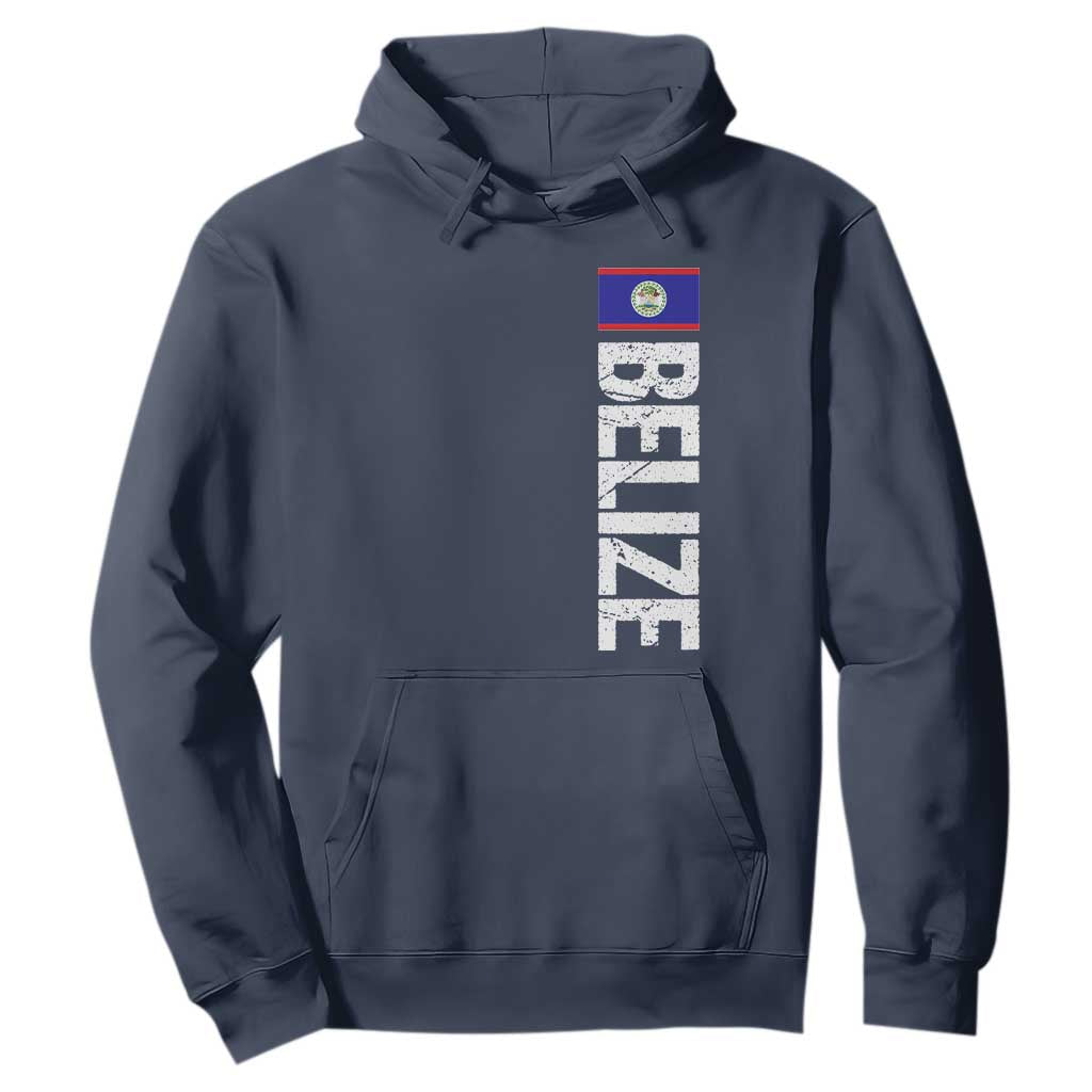 Belize Flag Hoodie Distressed Central American Pride Heritage Gift TS10 Navy Print Your Wear