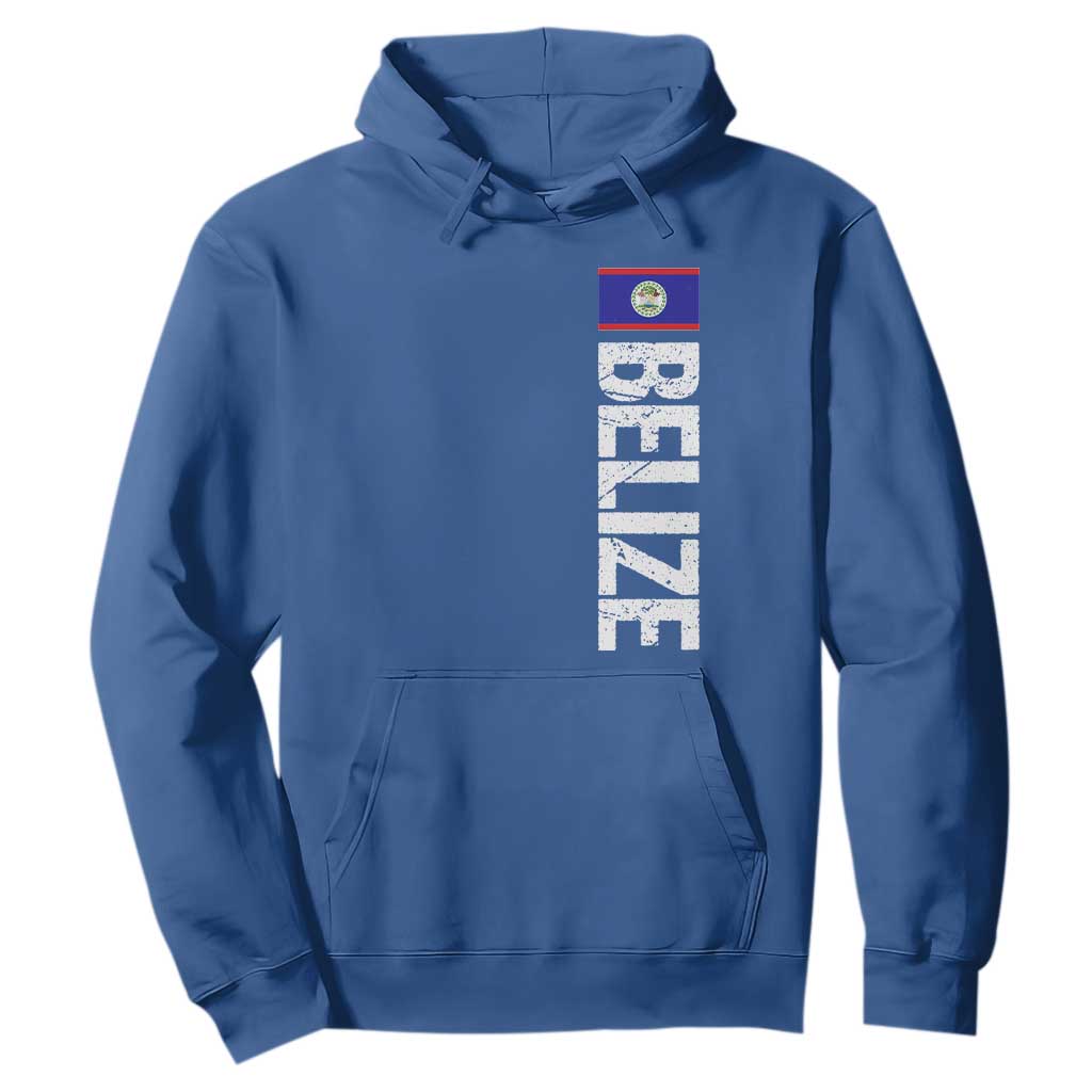 Belize Flag Hoodie Distressed Central American Pride Heritage Gift TS10 Royal Blue Print Your Wear