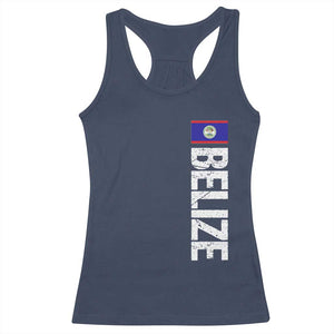 Belize Flag Racerback Tank Top Distressed Central American Pride Heritage Gift TS10 Navy Print Your Wear
