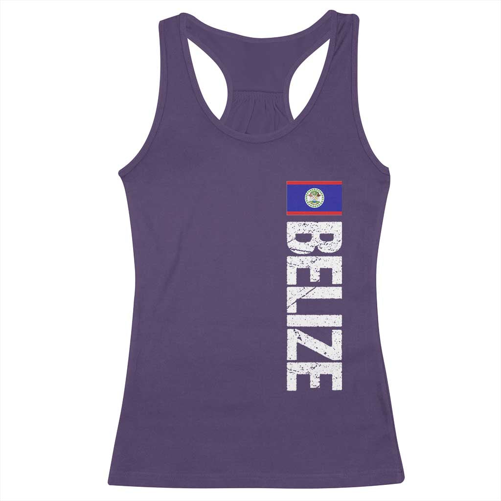 Belize Flag Racerback Tank Top Distressed Central American Pride Heritage Gift TS10 Purple Print Your Wear