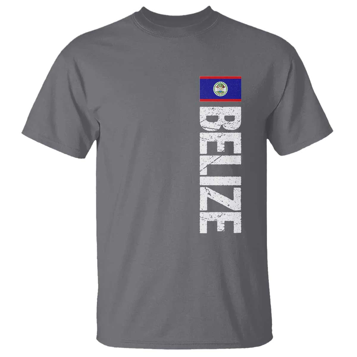 Belize Flag T Shirt Distressed Central American Pride Heritage Gift TS10 Charcoal Print Your Wear