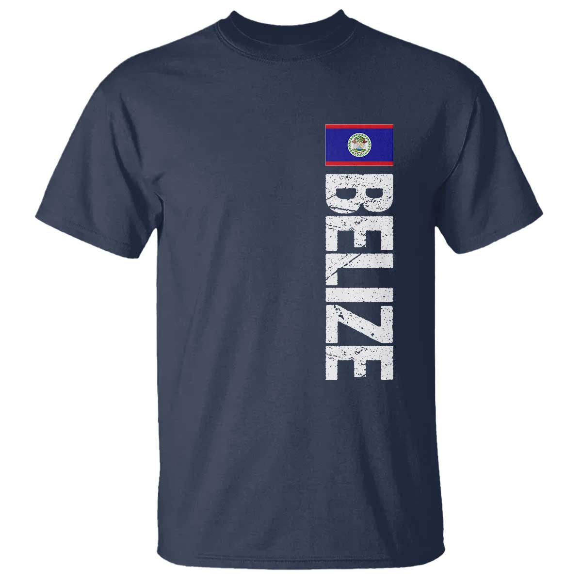 Belize Flag T Shirt Distressed Central American Pride Heritage Gift TS10 Navy Print Your Wear