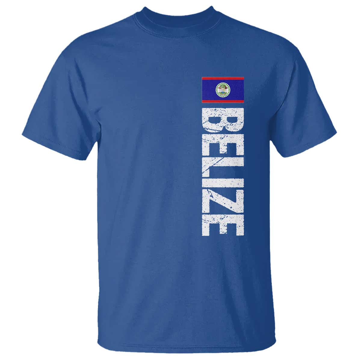 Belize Flag T Shirt Distressed Central American Pride Heritage Gift TS10 Royal Blue Print Your Wear