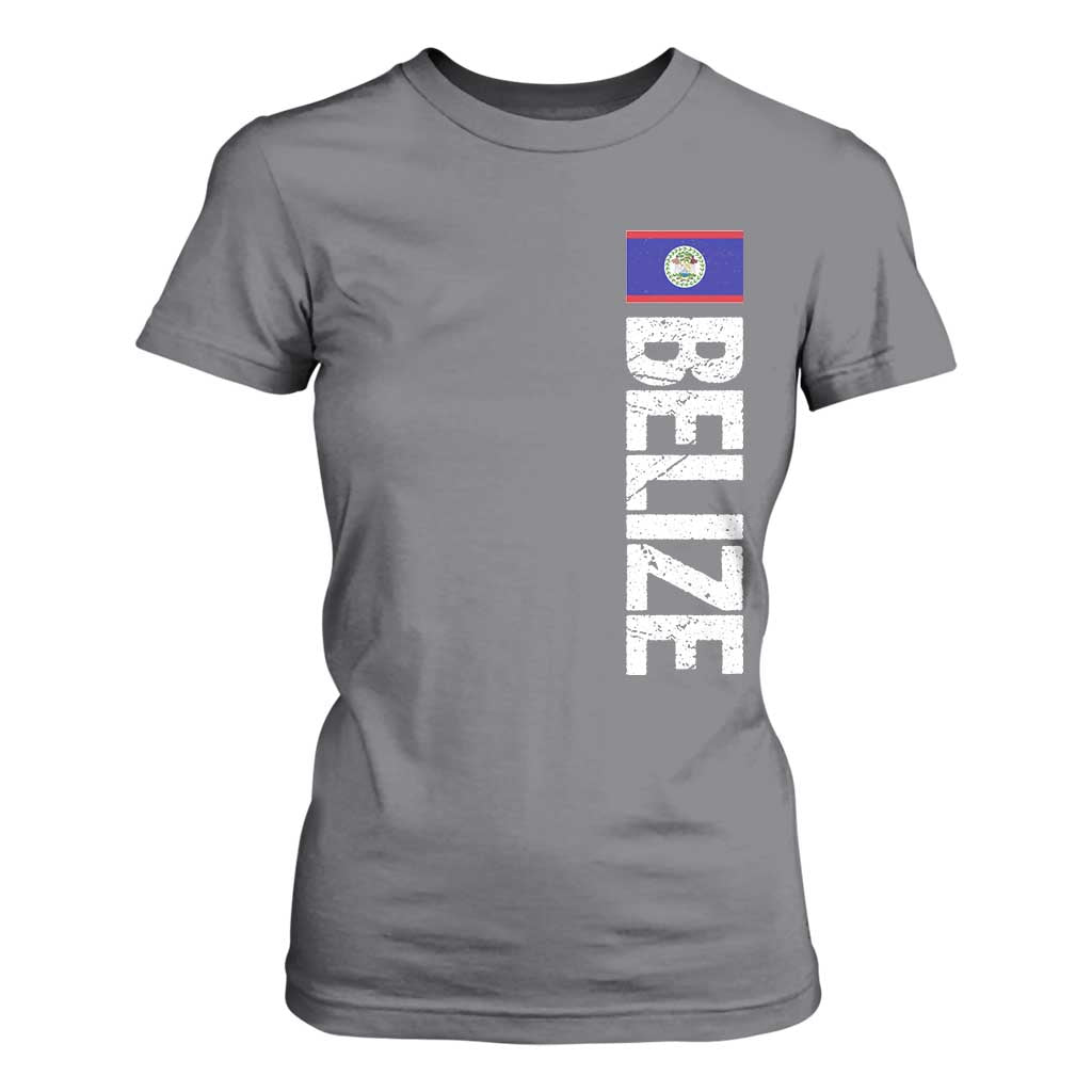 Belize Flag T Shirt For Women Distressed Central American Pride Heritage Gift TS10 Charcoal Print Your Wear