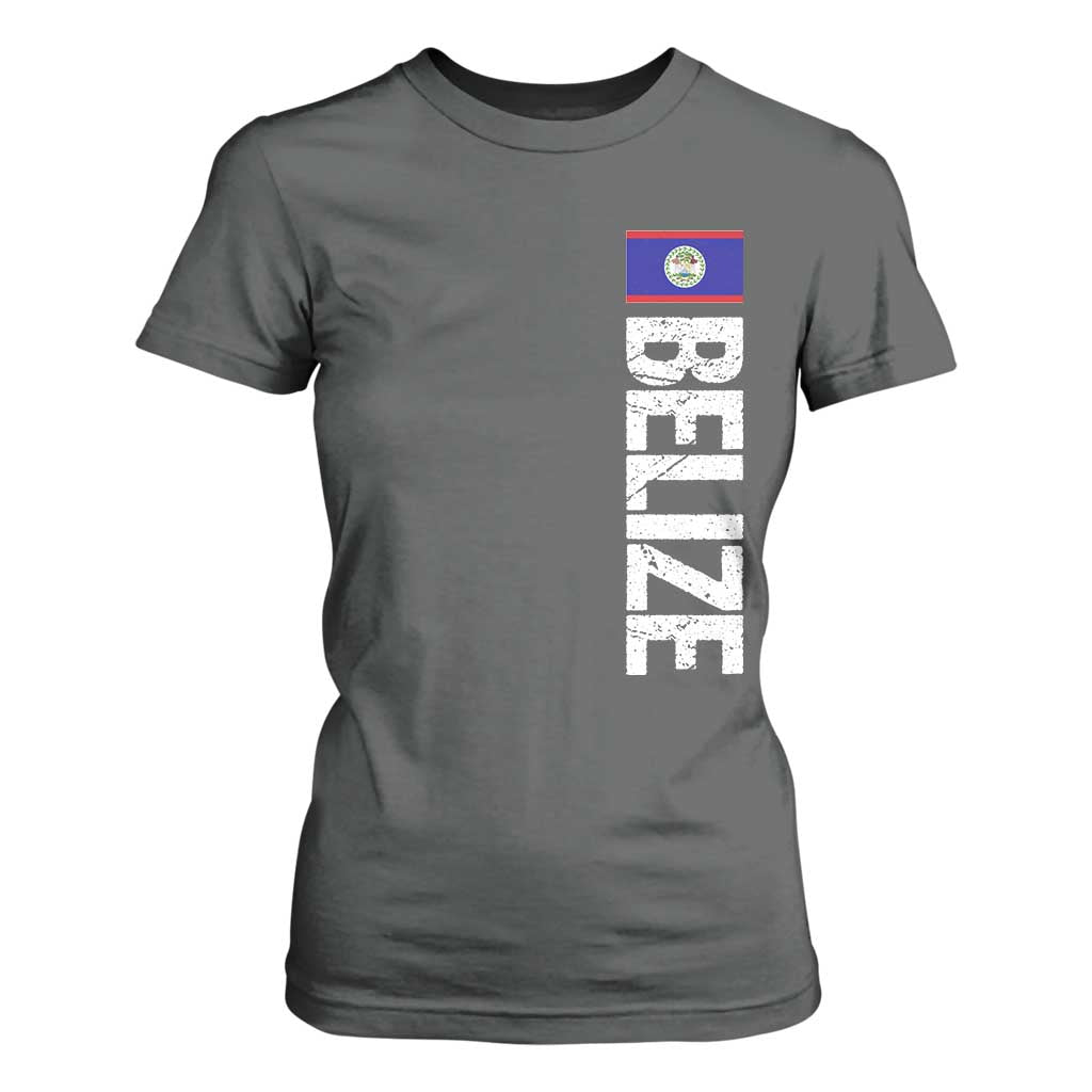 Belize Flag T Shirt For Women Distressed Central American Pride Heritage Gift TS10 Dark Heather Print Your Wear