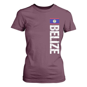Belize Flag T Shirt For Women Distressed Central American Pride Heritage Gift TS10 Maroon Print Your Wear