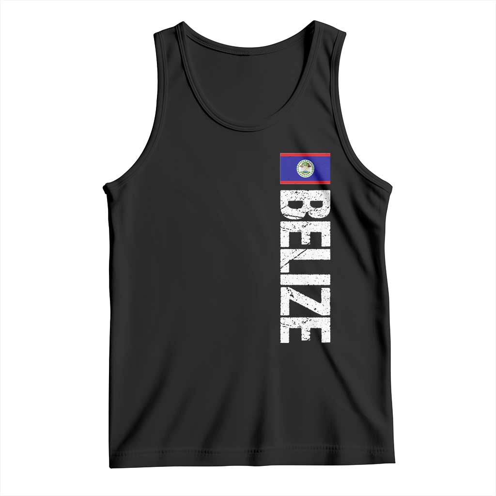 Belize Flag Tank Top Distressed Central American Pride Heritage Gift TS10 Black Print Your Wear