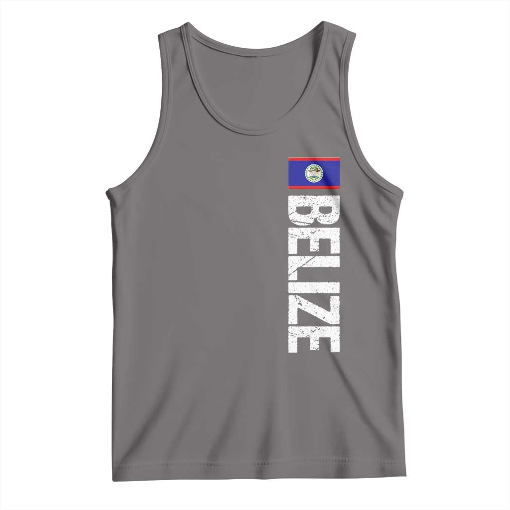 Belize Flag Tank Top Distressed Central American Pride Heritage Gift TS10 Deep Heather Print Your Wear