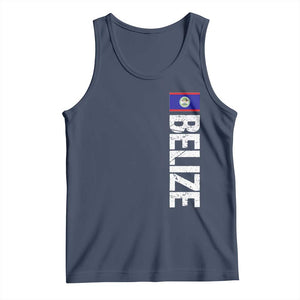 Belize Flag Tank Top Distressed Central American Pride Heritage Gift TS10 Navy Print Your Wear