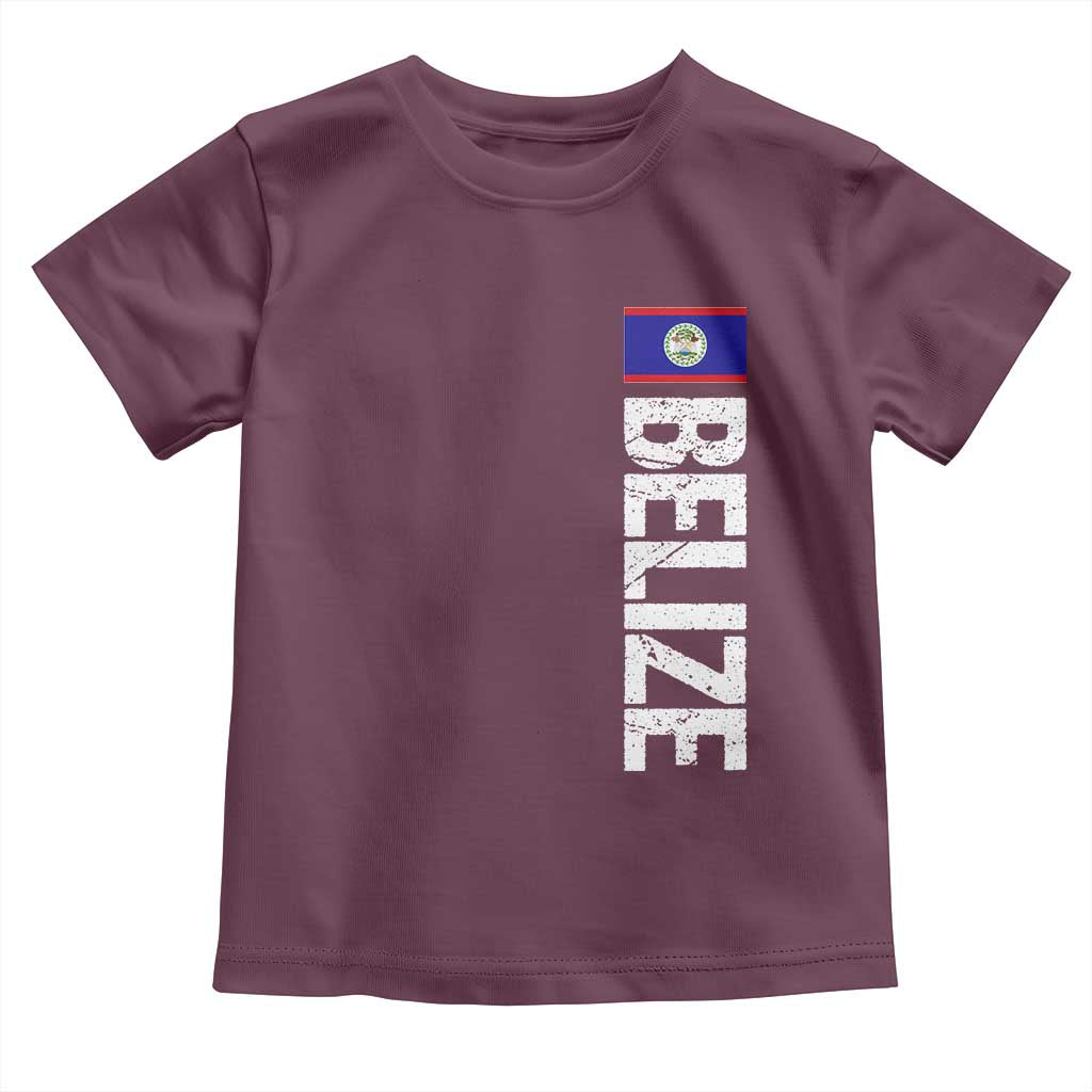 Belize Flag Toddler T Shirt Distressed Central American Pride Heritage Gift TS10 Maroon Print Your Wear