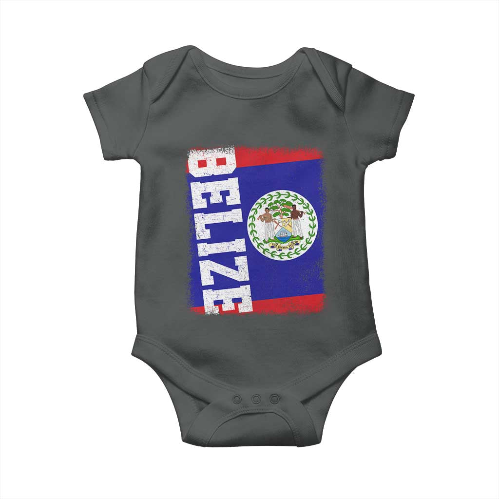 Vintage Belize Baby Onesie Distressed Flag Central American Pride Heritage Gift TS10 Dark Heather Print Your Wear