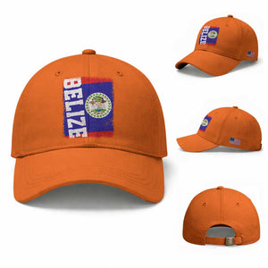 Vintage Belize Baseball Cap Distressed Flag Central American Pride Heritage Gift TS10 Baseball Cap Universal Fit Orange Print Your Wear