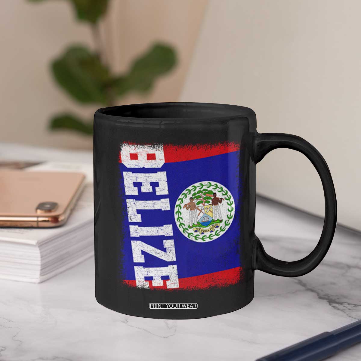 Vintage Belize Coffee Mug Distressed Flag Central American Pride Heritage Gift TS10 Print Your Wear